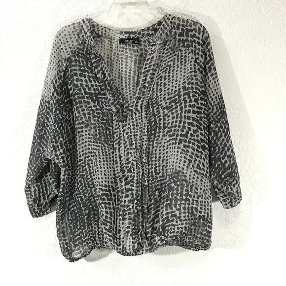 a.n.a. Sheer Animal Print Blouse 3/$18 - Picture 1 of 4
